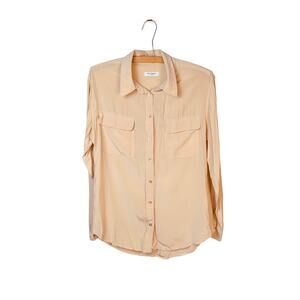 Equiptment Peach Silky Lightweight Button Down Blouse - size S